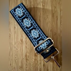 Pom Pom London Dark Light Blue Geometric Design Adjustable Strap
